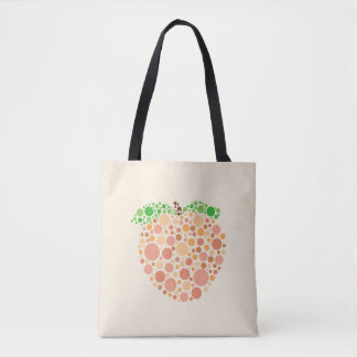 Cute Peach In Dots Design Tote Bag