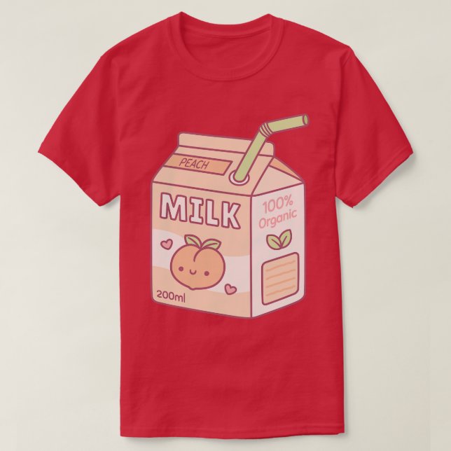 Cute Peach Milk tonne Box T-Shirt (Design Front)