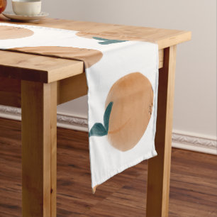Cute Peach Orange Fruit Hand Drawn      Medium Table Runner