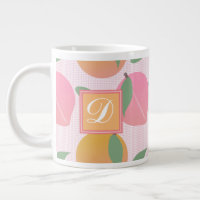 Cute Peach Orange Fruit Pattern Pink