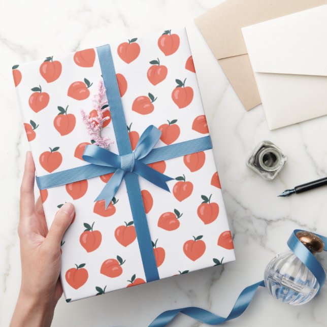 Cute Peach Pattern Wrapping Paper (Gifting)