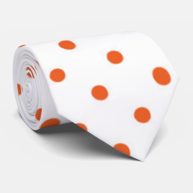 cute peach polka dot pattern tie (Rolled)