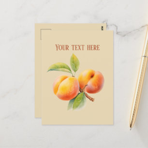 Cute peaches add message  postcard