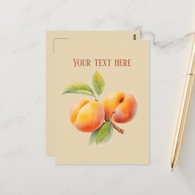 Cute peaches add message  postcard (Front/Back In Situ)