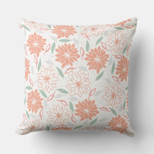 Cute Peachy Floral Pattern Cushion
