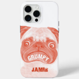 Cute Peachy Grumpy Puggy iPhone 15 Pro Max Case