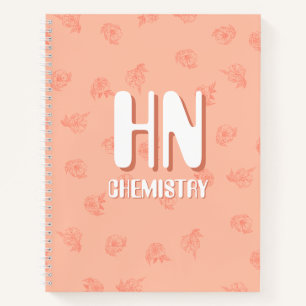 Cute Peachy Notebook with initials