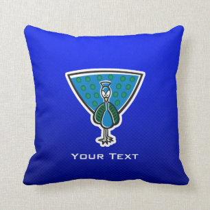 Cute Peacock; Blue Cushion