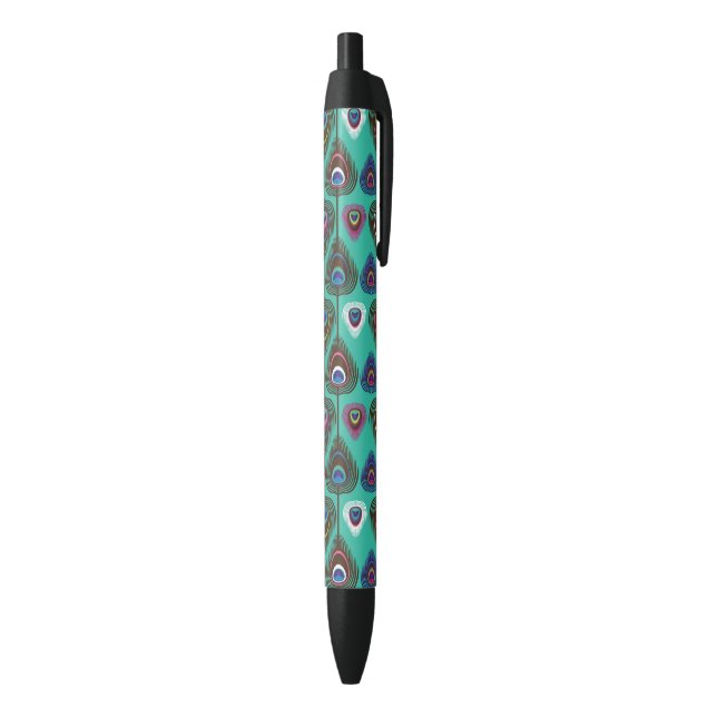 cute peacock feather pattern black ink pen (Bottom (Vertical))