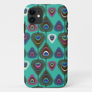 cute peacock feather pattern iPhone 11 case