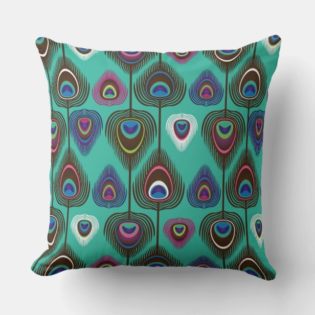 cute peacock feather pattern cushion (Front)
