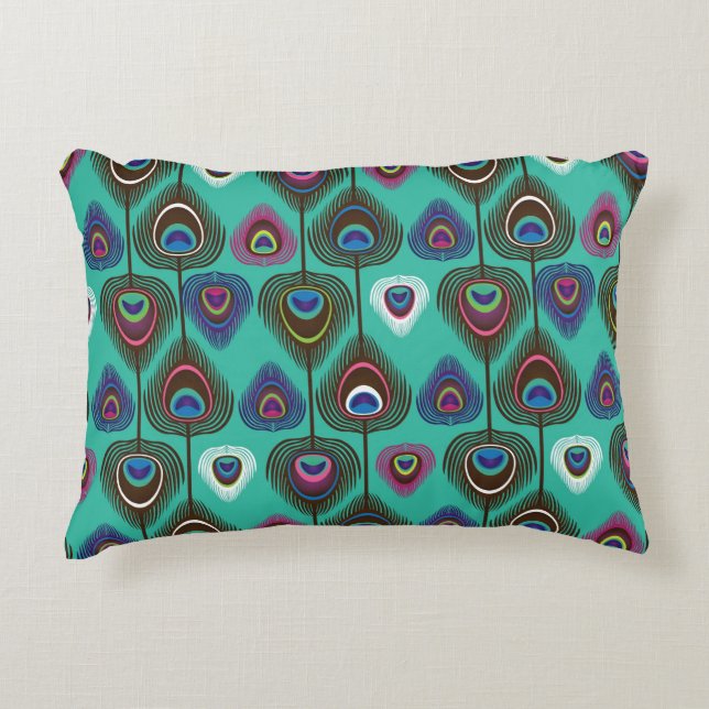 cute peacock feather pattern decorative cushion (Front)