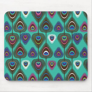 cute peacock feather pattern mouse mat