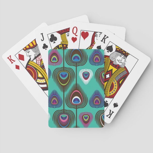 cute peacock feather pattern playing cards (Back)