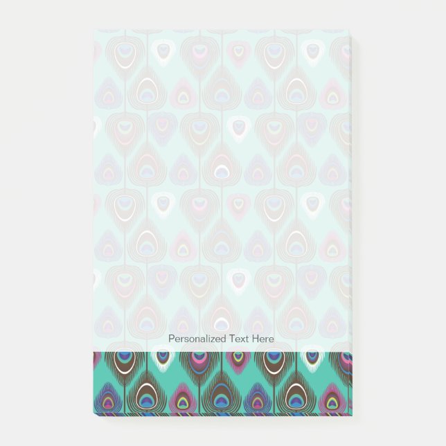 cute peacock feather pattern post-it notes (Front)