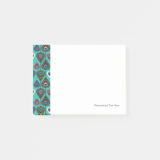 cute peacock feather pattern post-it notes (Front)