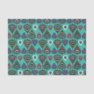 cute peacock feather pattern tissue paper