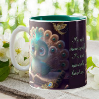 Cute Peacock Funny Naturally Fabulous Quote Custom