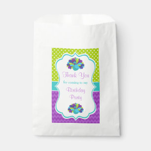 Cute Peacock Green and Purple Favour Bags
