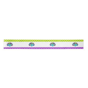 Cute Peacock Green and Purple Satin Ribbon