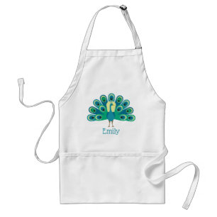 Cute Peacock Personalised Apron