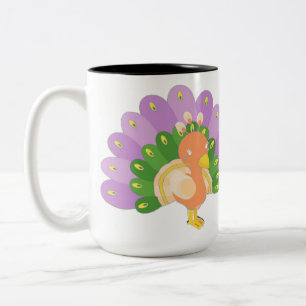 Cute Peacock tshirt  Two-Tone Coffee Mug