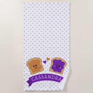 Cute Peanut Butter and Jelly Beach Towel