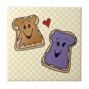 Cute Peanut Butter and Jelly Best Friends Tile