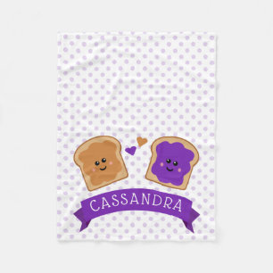 Cute Peanut Butter and Jelly Fleece Blanket