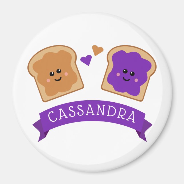 Cute Peanut Butter and Jelly Magnet (Front)