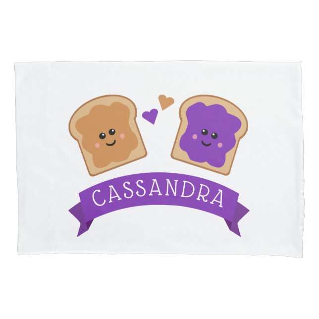 Cute Peanut Butter and Jelly Pillowcase (Front)