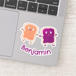 Cute peanut butter and jelly sandwich cartoon