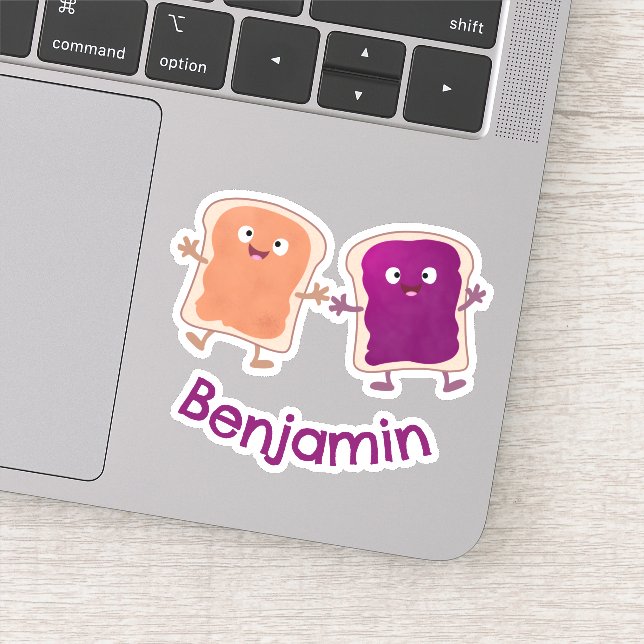 Cute peanut butter and jelly sandwich cartoon (Detail)