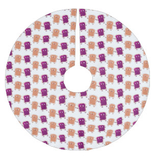 Cute peanut butter and jelly sandwich cartoon brushed polyester tree skirt