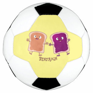 Cute peanut butter and jelly sandwich cartoon football