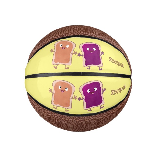 Cute peanut butter and jelly sandwich cartoon mini basketball (Front)