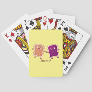 Cute peanut butter and jelly sandwich cartoon  playing cards