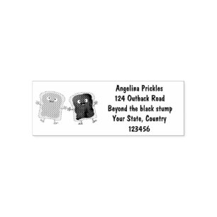 Cute peanut butter and jelly sandwich cartoon self-inking stamp