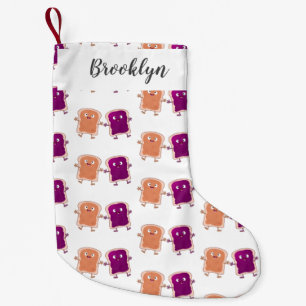 Cute peanut butter and jelly sandwich cartoon small christmas stocking