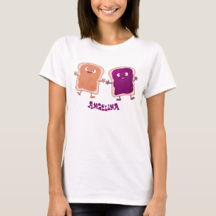 Cute peanut butter and jelly sandwich cartoon  T-Shirt