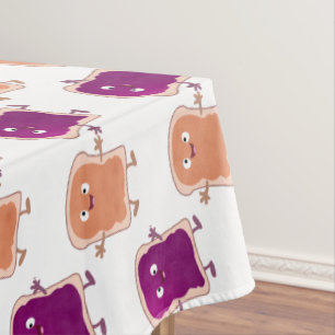 Cute peanut butter and jelly sandwich cartoon tablecloth