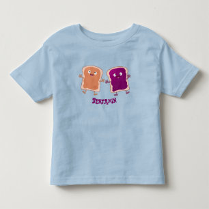 Cute peanut butter and jelly sandwich cartoon toddler T-Shirt