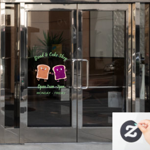 Cute peanut butter and jelly sandwich cartoon window cling