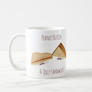 Cute Peanut Butter and Jelly Sandwich Food Coffee Mug