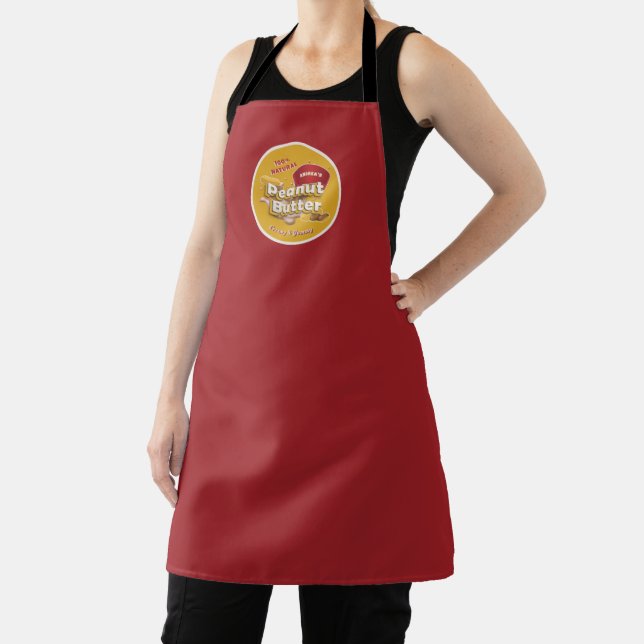 Cute Peanut Butter Company Logo Brand Business Red Apron (Insitu)