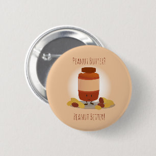 Cute Peanut Butter Jar   Button