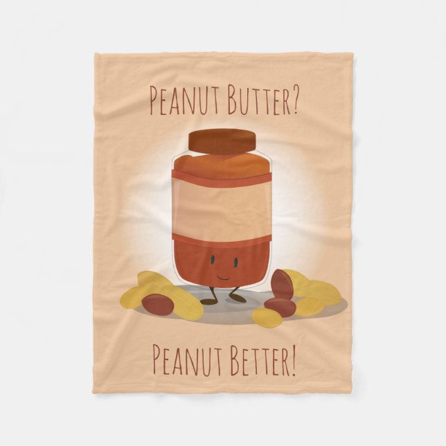Cute Peanut Butter Jar | Fleece Blanket (Front)