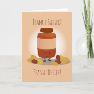Cute Peanut Butter Jar   Greeting Card
