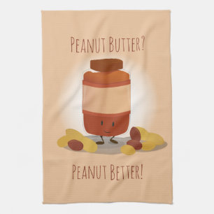 Cute Peanut Butter Jar   Kitchen Towel