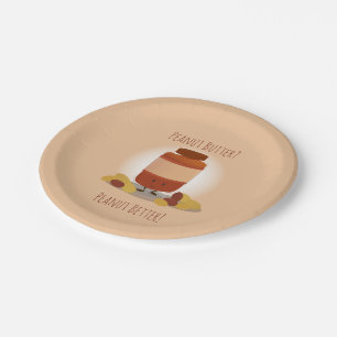 Cute Peanut Butter Jar   Paper Plate